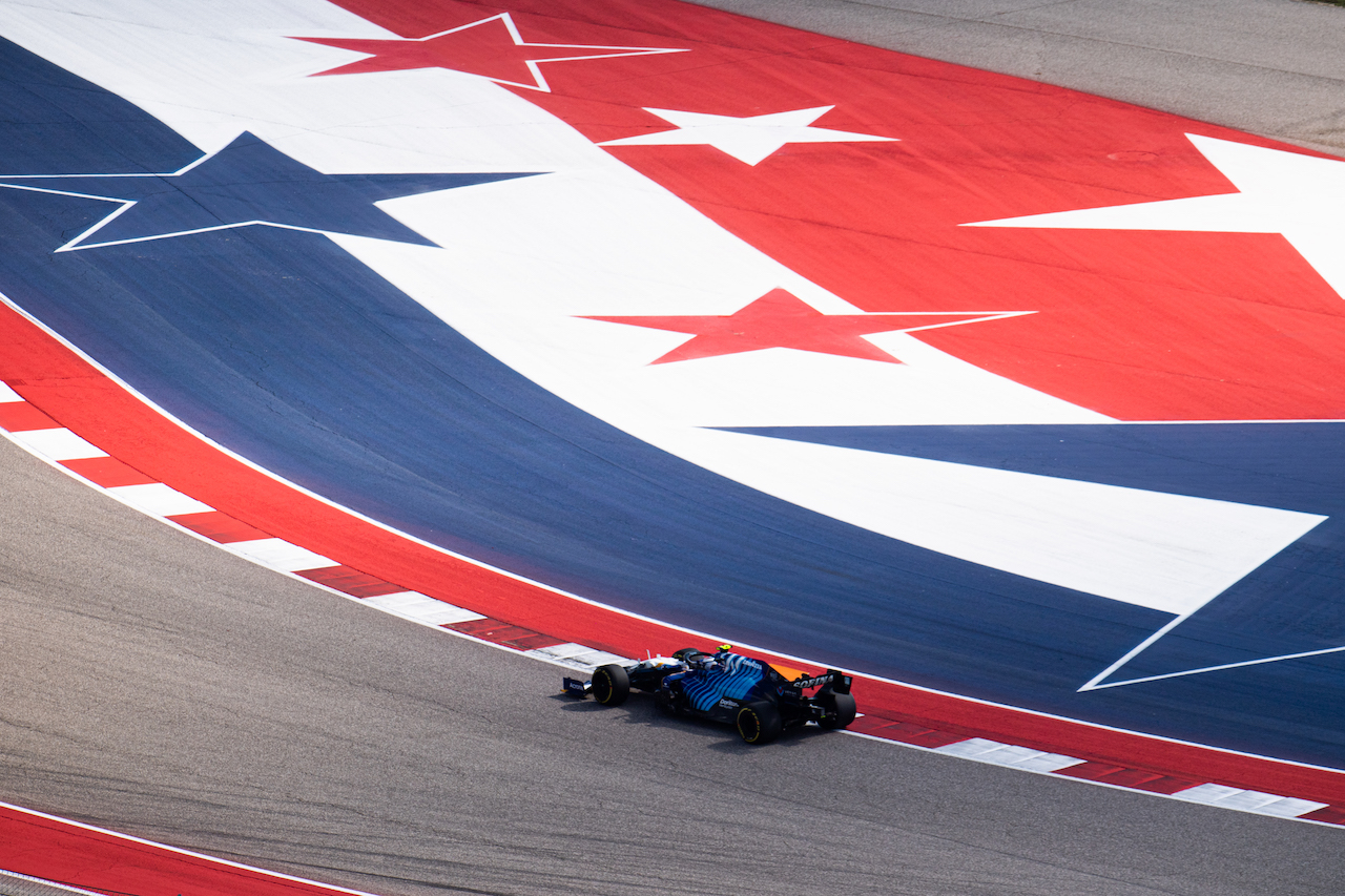 GP STATI UNITI, Nicholas Latifi (CDN) Williams Racing FW43B.
22.10.2021. Formula 1 World Championship, Rd 17, United States Grand Prix, Austin, Texas, USA, Practice Day.
- www.xpbimages.com, EMail: requests@xpbimages.com © Copyright: Price / XPB Images