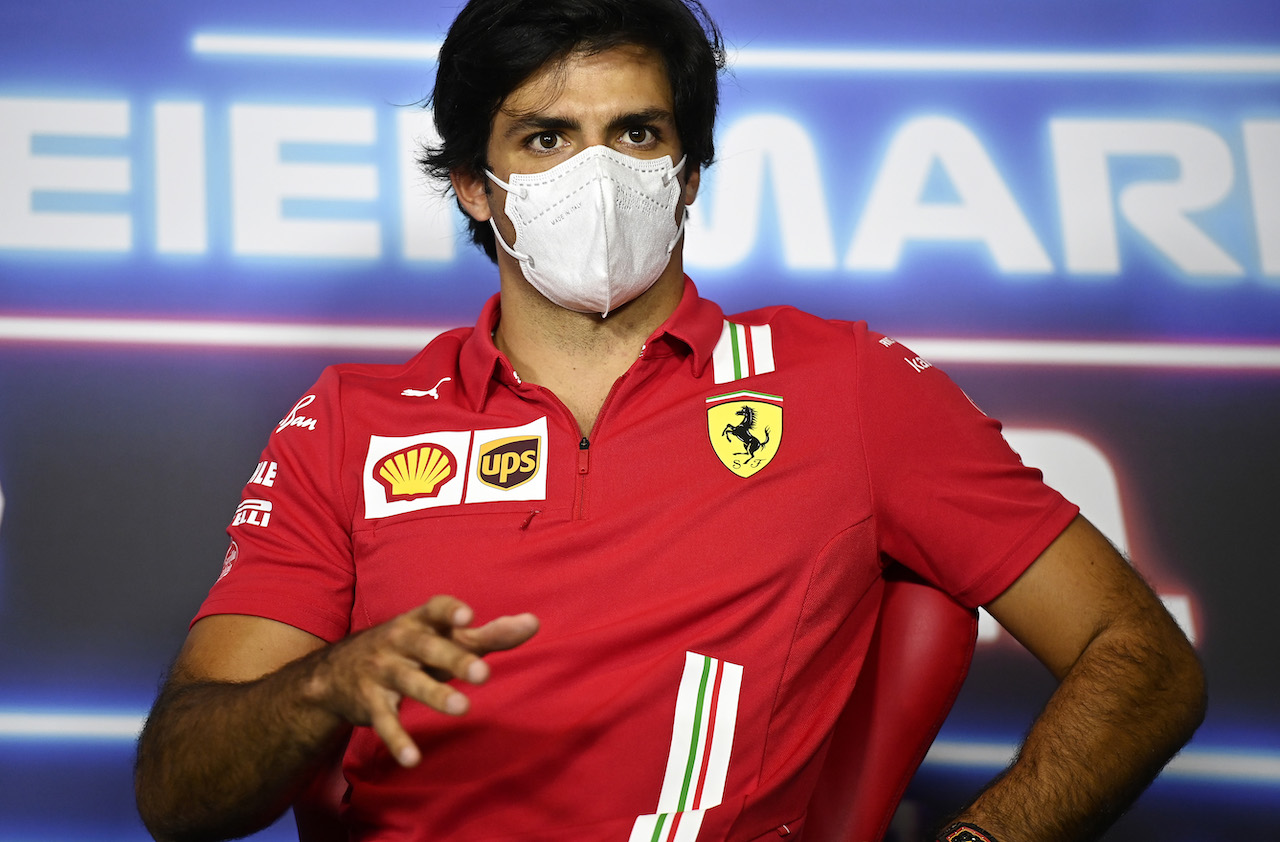 GP STIRIA, Carlos Sainz Jr (ESP) Ferrari in the FIA Press Conference.
24.06.2021. Formula 1 World Championship, Rd 8, Steiermark Grand Prix, Spielberg, Austria, Preparation Day.
- www.xpbimages.com, EMail: requests@xpbimages.com © Copyright: FIA Pool Image for Editorial Use Only
