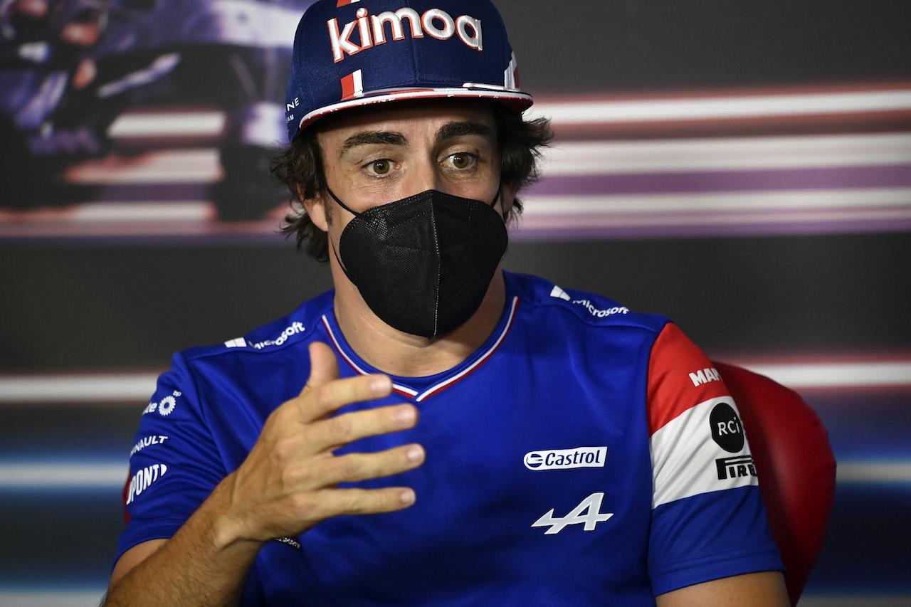 GP STIRIA, Fernando Alonso (ESP) Alpine F1 Team in the FIA Press Conference.
24.06.2021. Formula 1 World Championship, Rd 8, Steiermark Grand Prix, Spielberg, Austria, Preparation Day.
- www.xpbimages.com, EMail: requests@xpbimages.com © Copyright: FIA Pool Image for Editorial Use Only