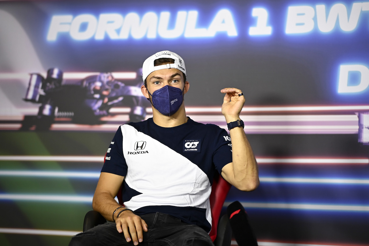 GP STIRIA, Pierre Gasly (FRA) AlphaTauri in the FIA Press Conference.
24.06.2021. Formula 1 World Championship, Rd 8, Steiermark Grand Prix, Spielberg, Austria, Preparation Day.
- www.xpbimages.com, EMail: requests@xpbimages.com © Copyright: FIA Pool Image for Editorial Use Only