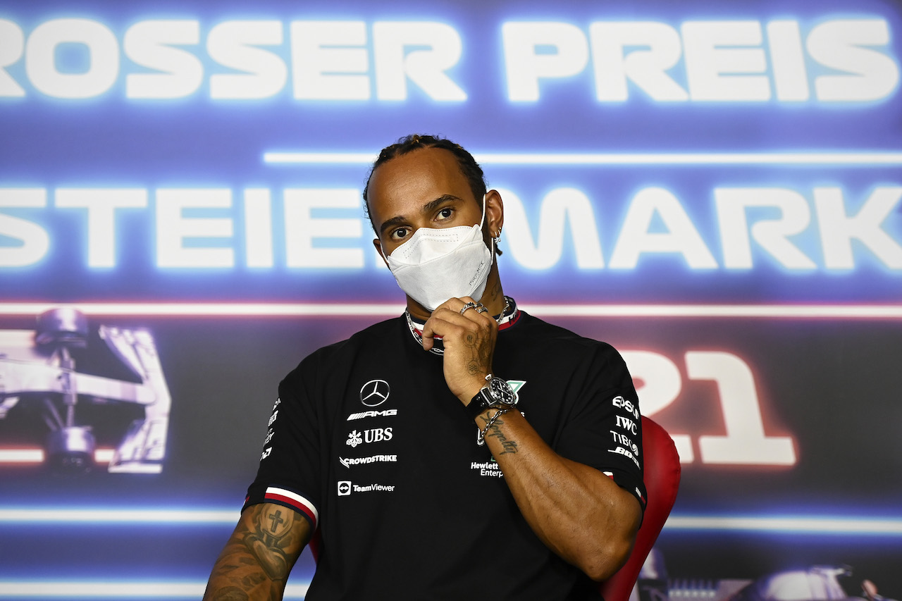 GP STIRIA, Lewis Hamilton (GBR) Mercedes AMG F1 in the FIA Press Conference.
24.06.2021. Formula 1 World Championship, Rd 8, Steiermark Grand Prix, Spielberg, Austria, Preparation Day.
- www.xpbimages.com, EMail: requests@xpbimages.com © Copyright: FIA Pool Image for Editorial Use Only