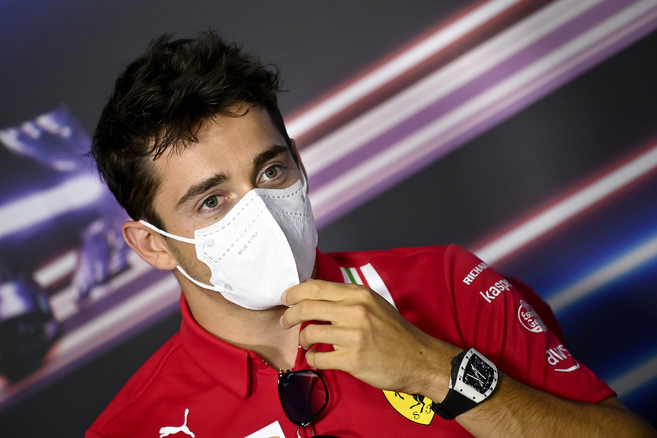 GP STIRIA, Charles Leclerc (MON) Ferrari in the FIA Press Conference.
24.06.2021. Formula 1 World Championship, Rd 8, Steiermark Grand Prix, Spielberg, Austria, Preparation Day.
- www.xpbimages.com, EMail: requests@xpbimages.com © Copyright: FIA Pool Image for Editorial Use Only