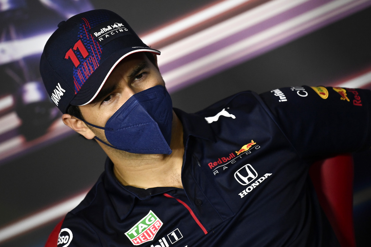 GP STIRIA, Sergio Perez (MEX) Red Bull Racing in the FIA Press Conference.
24.06.2021. Formula 1 World Championship, Rd 8, Steiermark Grand Prix, Spielberg, Austria, Preparation Day.
- www.xpbimages.com, EMail: requests@xpbimages.com © Copyright: FIA Pool Image for Editorial Use Only