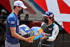 GP STIRIA, (L to R): Nicholas Latifi (CDN) Williams Racing with Fernando Alonso (ESP) Alpine F1 Team - helmet swap.
24.06.2021. Formula 1 World Championship, Rd 8, Steiermark Grand Prix, Spielberg, Austria, Preparation Day.
- www.xpbimages.com, EMail: requests@xpbimages.com © Copyright: Moy / XPB Images
