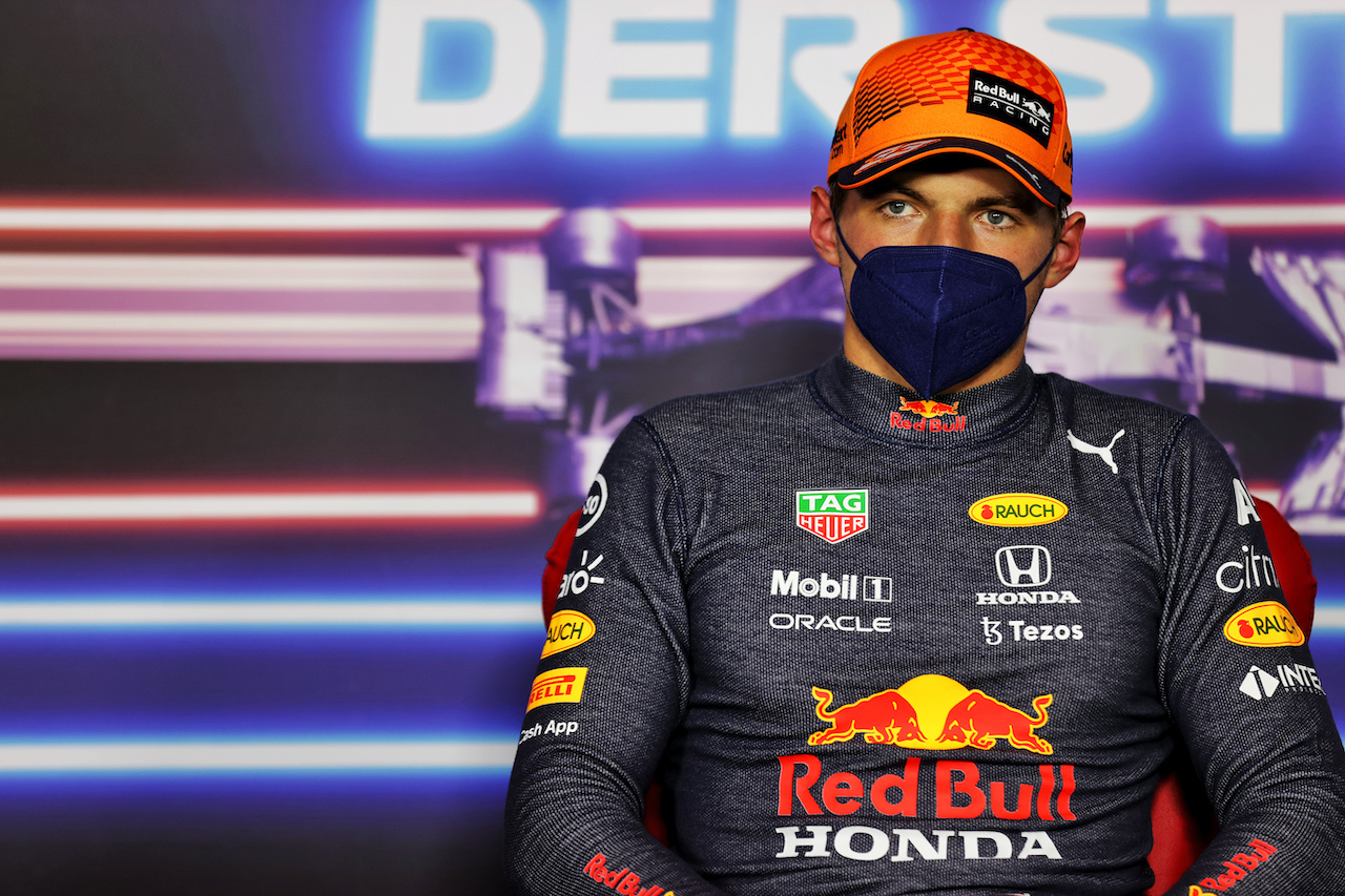 GP STIRIA, Max Verstappen (NLD) Red Bull Racing in the post qualifying FIA Press Conference.
26.06.2021. Formula 1 World Championship, Rd 8, Steiermark Grand Prix, Spielberg, Austria, Qualifiche Day.
- www.xpbimages.com, EMail: requests@xpbimages.com © Copyright: Batchelor / XPB Images