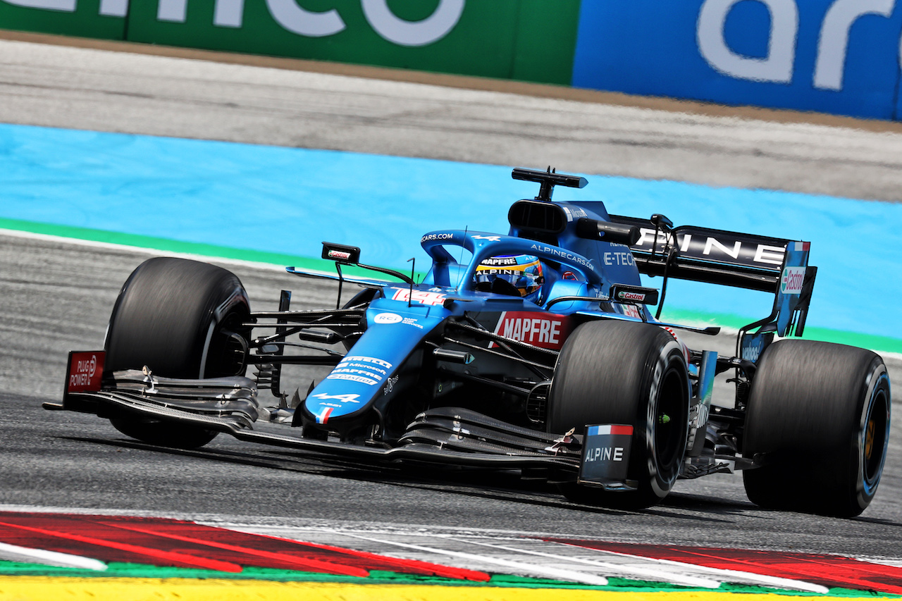 GP STIRIA, Fernando Alonso (ESP) Alpine F1 Team A521.
25.06.2021. Formula 1 World Championship, Rd 8, Steiermark Grand Prix, Spielberg, Austria, Practice Day.
- www.xpbimages.com, EMail: requests@xpbimages.com © Copyright: Batchelor / XPB Images