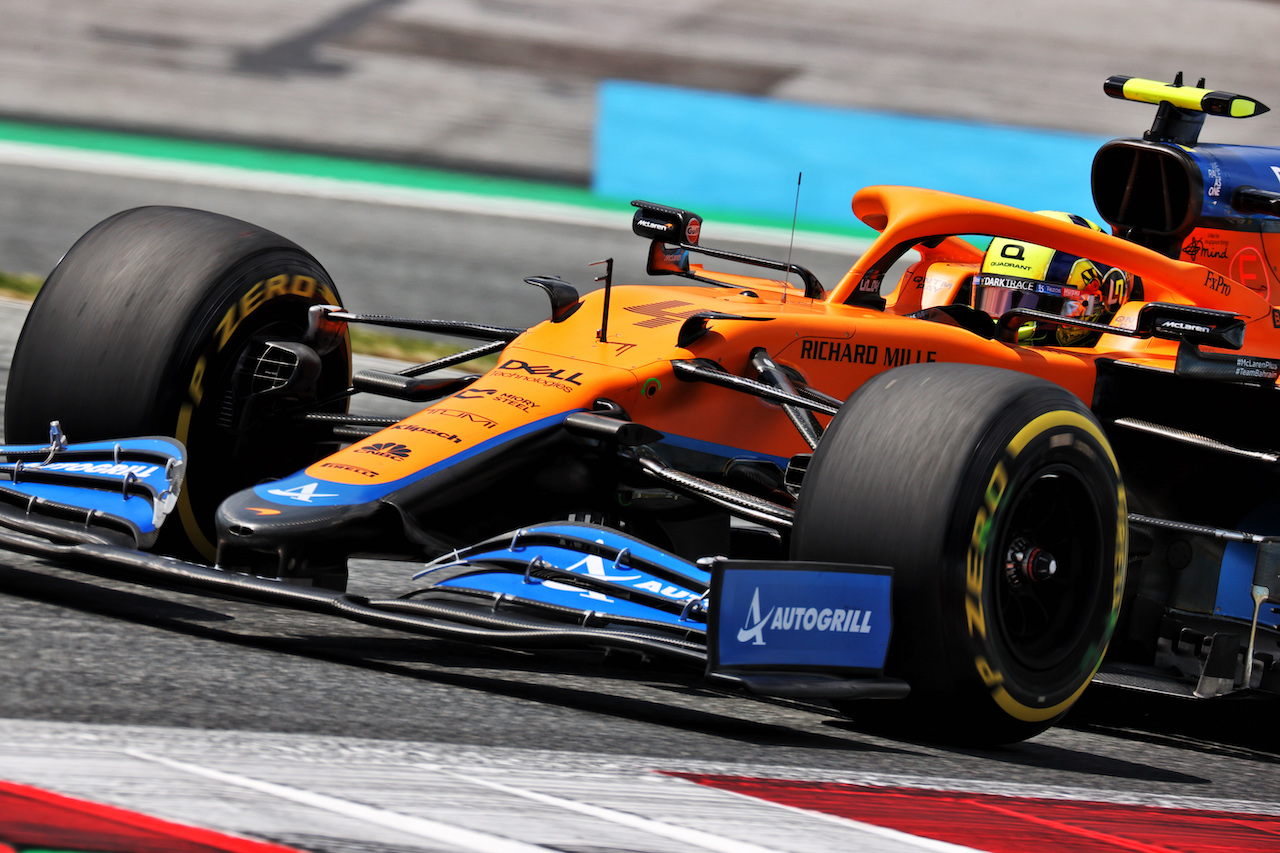 GP STIRIA, Lando Norris (GBR) McLaren MCL35M.
25.06.2021. Formula 1 World Championship, Rd 8, Steiermark Grand Prix, Spielberg, Austria, Practice Day.
- www.xpbimages.com, EMail: requests@xpbimages.com © Copyright: Batchelor / XPB Images
