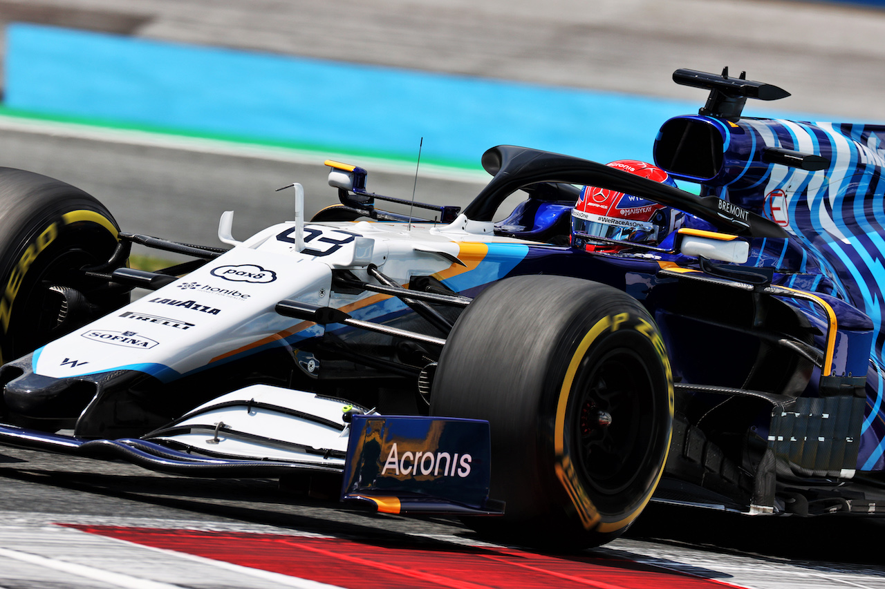 GP STIRIA, George Russell (GBR) Williams Racing FW43B.
25.06.2021. Formula 1 World Championship, Rd 8, Steiermark Grand Prix, Spielberg, Austria, Practice Day.
- www.xpbimages.com, EMail: requests@xpbimages.com © Copyright: Batchelor / XPB Images
