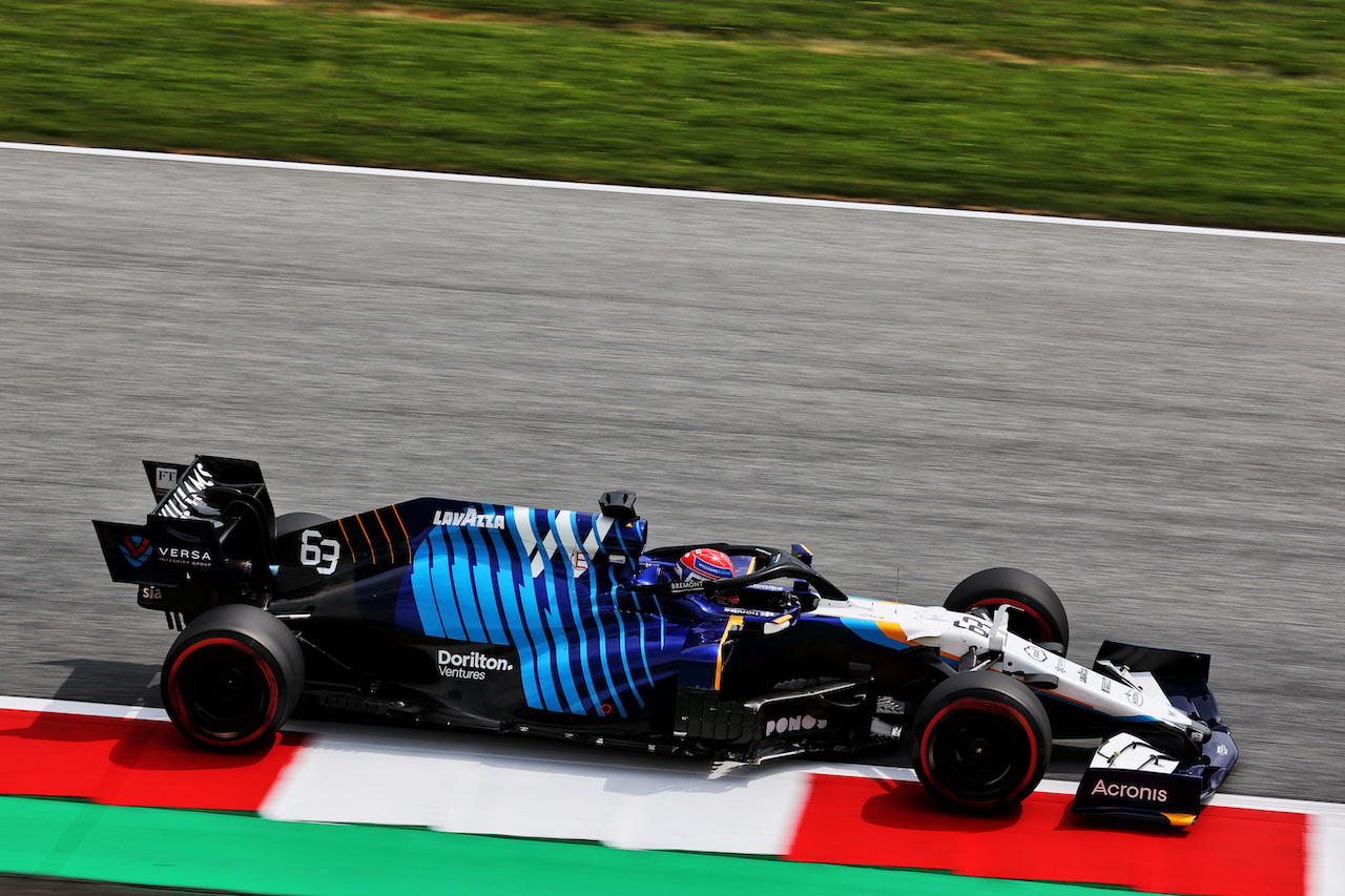GP STIRIA, George Russell (GBR) Williams Racing FW43B.
25.06.2021. Formula 1 World Championship, Rd 8, Steiermark Grand Prix, Spielberg, Austria, Practice Day.
- www.xpbimages.com, EMail: requests@xpbimages.com © Copyright: Batchelor / XPB Images