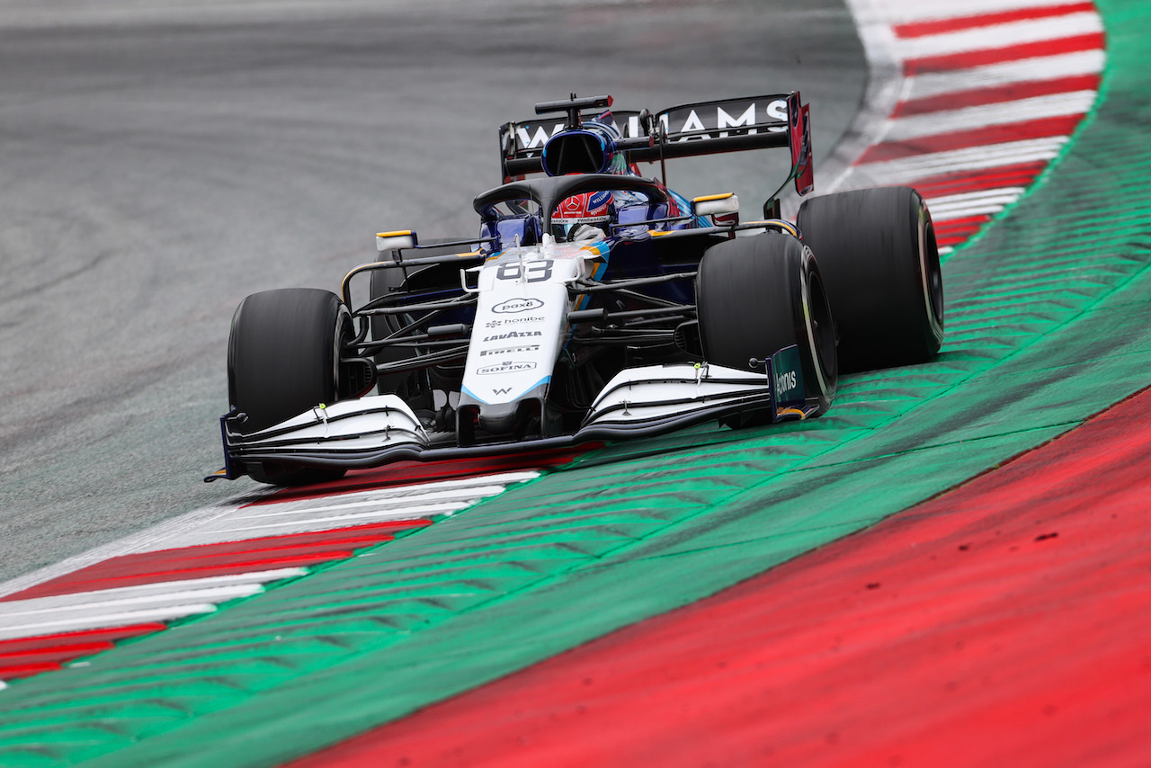 GP STIRIA, George Russell (GBR), Williams Racing 
25.06.2021. Formula 1 World Championship, Rd 8, Steiermark Grand Prix, Spielberg, Austria, Practice Day.
- www.xpbimages.com, EMail: requests@xpbimages.com ¬© Copyright: Charniaux / XPB Images
