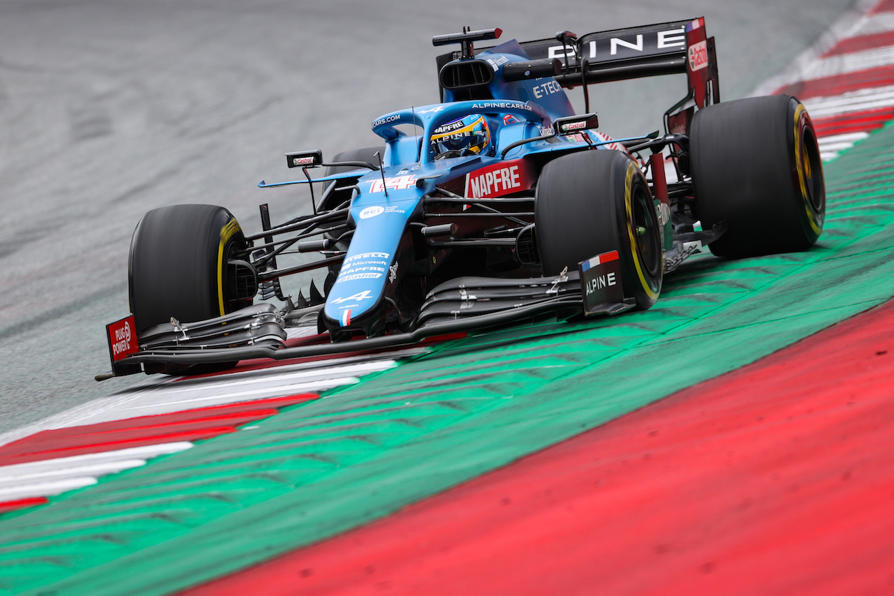 GP STIRIA, Fernando Alonso (ESP), Alpine F1 Team 
25.06.2021. Formula 1 World Championship, Rd 8, Steiermark Grand Prix, Spielberg, Austria, Practice Day.
- www.xpbimages.com, EMail: requests@xpbimages.com ¬© Copyright: Charniaux / XPB Images