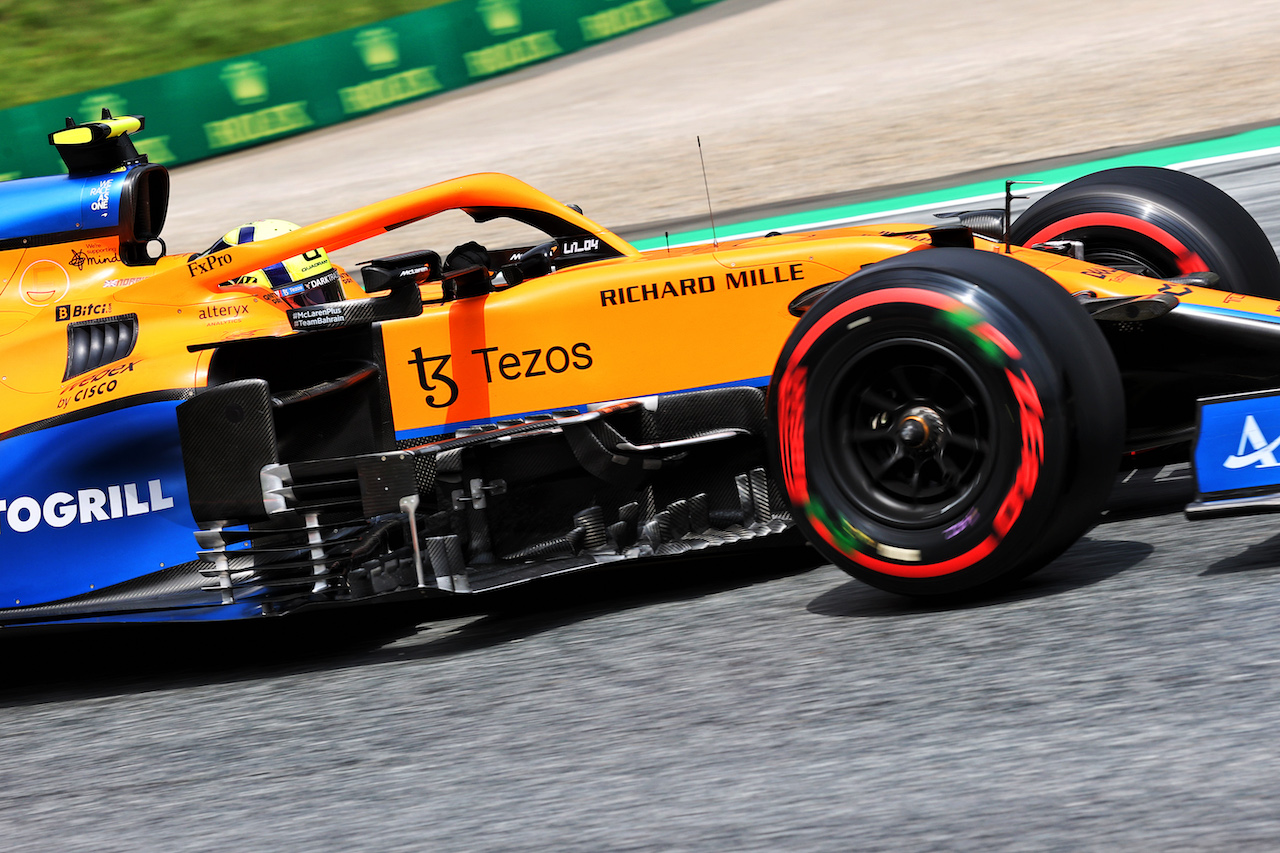 GP STIRIA, Lando Norris (GBR) McLaren MCL35M.
25.06.2021. Formula 1 World Championship, Rd 8, Steiermark Grand Prix, Spielberg, Austria, Practice Day.
- www.xpbimages.com, EMail: requests@xpbimages.com © Copyright: Batchelor / XPB Images