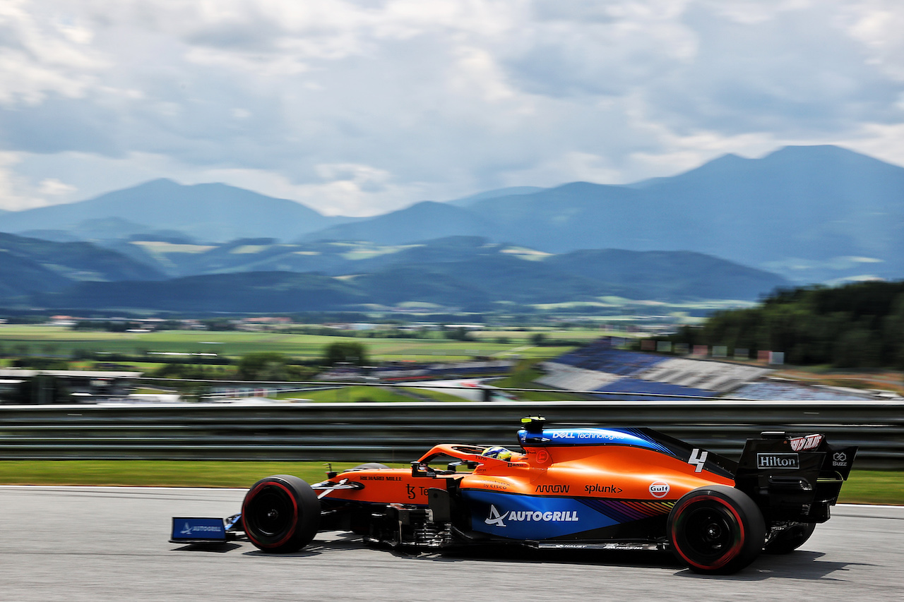 GP STIRIA, Lando Norris (GBR) McLaren MCL35M.
25.06.2021. Formula 1 World Championship, Rd 8, Steiermark Grand Prix, Spielberg, Austria, Practice Day.
- www.xpbimages.com, EMail: requests@xpbimages.com © Copyright: Batchelor / XPB Images