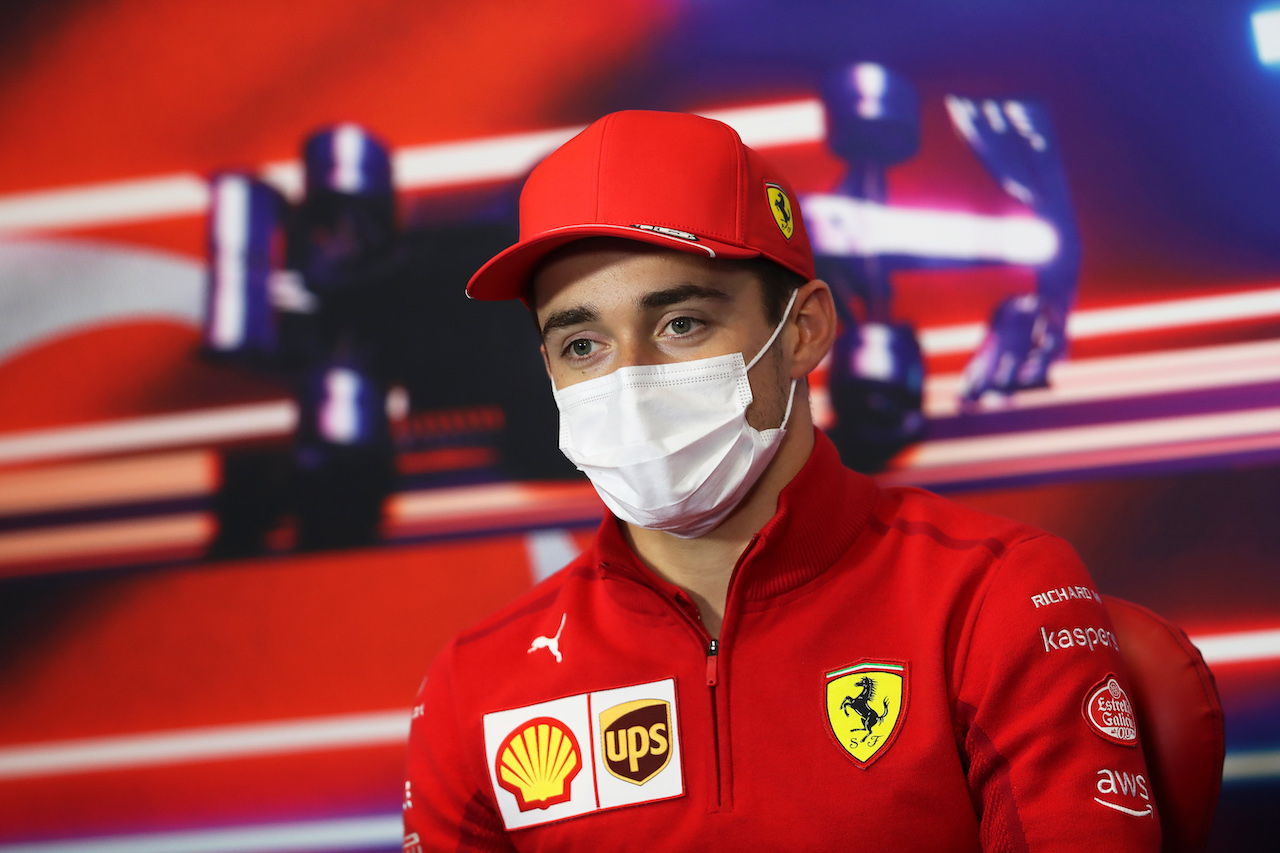GP TURCHIA, Charles Leclerc (MON) Ferrari in the FIA Press Conference.
07.10.2021. Formula 1 World Championship, Rd 16, Turkish Grand Prix, Istanbul, Turkey, Preparation Day.
- www.xpbimages.com, EMail: requests@xpbimages.com © Copyright: FIA Pool Image for Editorial Use Only