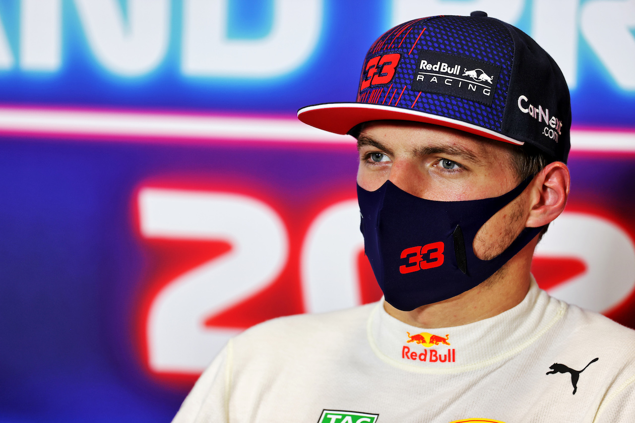GP TURCHIA, Max Verstappen (NLD) Red Bull Racing in the post qualifying FIA Press Conference.
09.10.2021. Formula 1 World Championship, Rd 16, Turkish Grand Prix, Istanbul, Turkey, Qualifiche Day.
- www.xpbimages.com, EMail: requests@xpbimages.com © Copyright: Batchelor / XPB Images