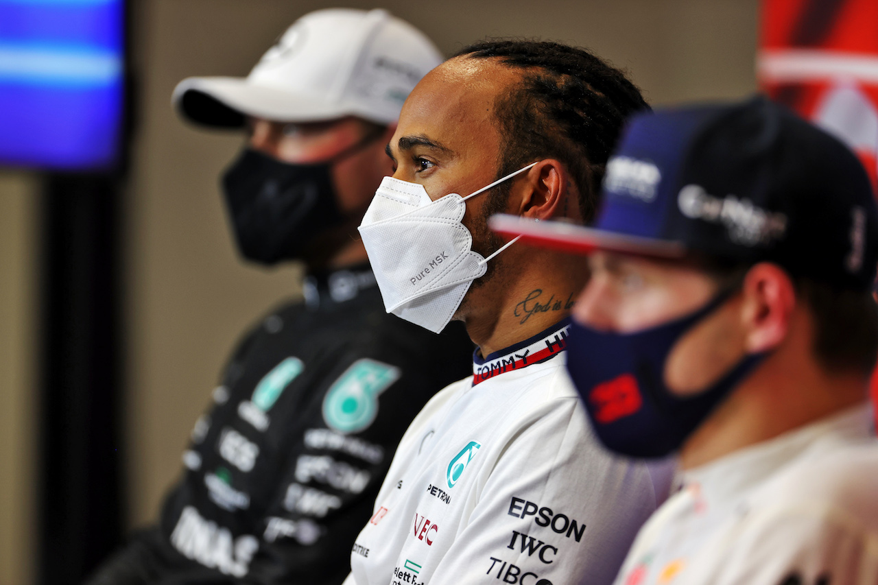 GP TURCHIA, Lewis Hamilton (GBR) Mercedes AMG F1 in the post qualifying FIA Press Conference.
09.10.2021. Formula 1 World Championship, Rd 16, Turkish Grand Prix, Istanbul, Turkey, Qualifiche Day.
- www.xpbimages.com, EMail: requests@xpbimages.com © Copyright: Batchelor / XPB Images