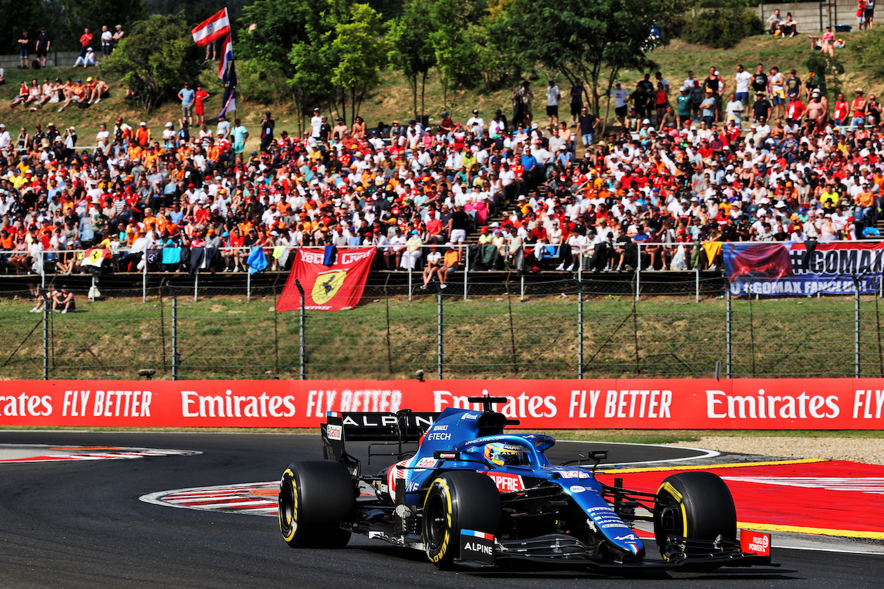 GP UNGHERIA, Fernando Alonso (ESP) Alpine F1 Team A521.
01.08.2021. Formula 1 World Championship, Rd 11, Hungarian Grand Prix, Budapest, Hungary, Gara Day.
- www.xpbimages.com, EMail: requests@xpbimages.com © Copyright: Batchelor / XPB Images