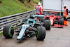 GP UNGHERIA, The damaged, retired cars of Lance Stroll (CDN) Aston Martin F1 Team AMR21 e Charles Leclerc (MON) Ferrari.
01.08.2021. Formula 1 World Championship, Rd 11, Hungarian Grand Prix, Budapest, Hungary, Gara Day.
- www.xpbimages.com, EMail: requests@xpbimages.com © Copyright: Batchelor / XPB Images