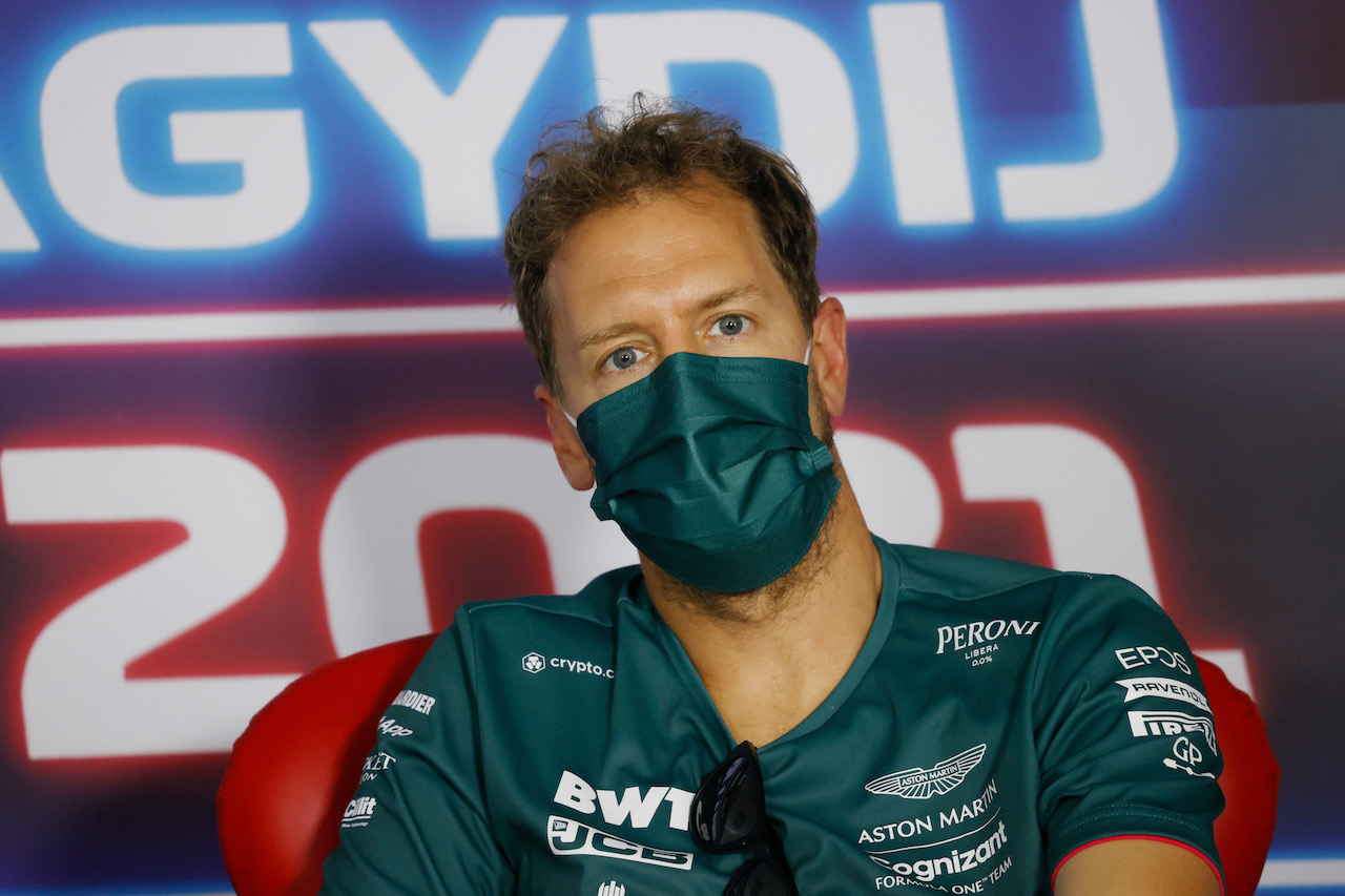 GP UNGHERIA, Sebastian Vettel (GER) Aston Martin F1 Team in the FIA Press Conference.
29.07.2021. Formula 1 World Championship, Rd 11, Hungarian Grand Prix, Budapest, Hungary, Preparation Day.
- www.xpbimages.com, EMail: requests@xpbimages.com © Copyright: FIA Pool Image for Editorial Use Only
