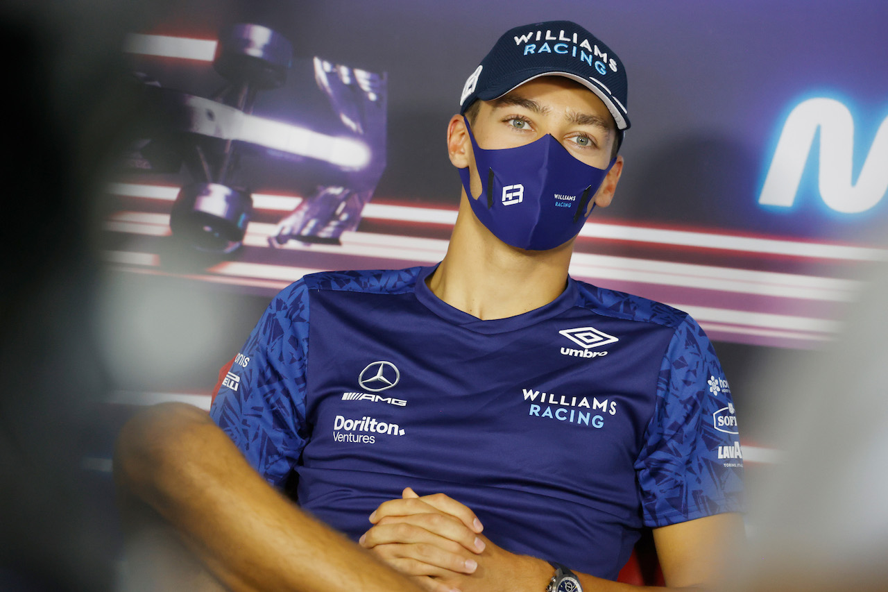 GP UNGHERIA, George Russell (GBR) Williams Racing in the FIA Press Conference.
29.07.2021. Formula 1 World Championship, Rd 11, Hungarian Grand Prix, Budapest, Hungary, Preparation Day.
- www.xpbimages.com, EMail: requests@xpbimages.com © Copyright: FIA Pool Image for Editorial Use Only