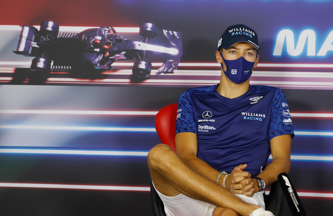 GP UNGHERIA, George Russell (GBR) Williams Racing in the FIA Press Conference.
29.07.2021. Formula 1 World Championship, Rd 11, Hungarian Grand Prix, Budapest, Hungary, Preparation Day.
- www.xpbimages.com, EMail: requests@xpbimages.com © Copyright: FIA Pool Image for Editorial Use Only