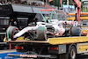 GP UNGHERIA, The damaged Haas VF-21 of Mick Schumacher (GER) Haas F1 Team is recovered back to the pits on the back of a truck.
31.07.2021. Formula 1 World Championship, Rd 11, Hungarian Grand Prix, Budapest, Hungary, Qualifiche Day.
- www.xpbimages.com, EMail: requests@xpbimages.com © Copyright: Charniaux / XPB Images