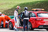 GP UNGHERIA, Mick Schumacher (GER) Haas VF-21 with Dr Ian Roberts (GBR) FIA Doctor after he crashed in the second practice session.
31.07.2021. Formula 1 World Championship, Rd 11, Hungarian Grand Prix, Budapest, Hungary, Qualifiche Day.
- www.xpbimages.com, EMail: requests@xpbimages.com © Copyright: Batchelor / XPB Images
