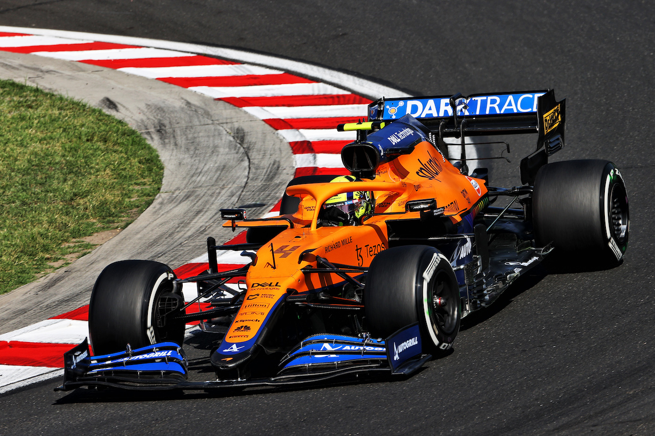 GP UNGHERIA, Lando Norris (GBR) McLaren MCL35M.
30.07.2021. Formula 1 World Championship, Rd 11, Hungarian Grand Prix, Budapest, Hungary, Practice Day.
- www.xpbimages.com, EMail: requests@xpbimages.com © Copyright: Moy / XPB Images