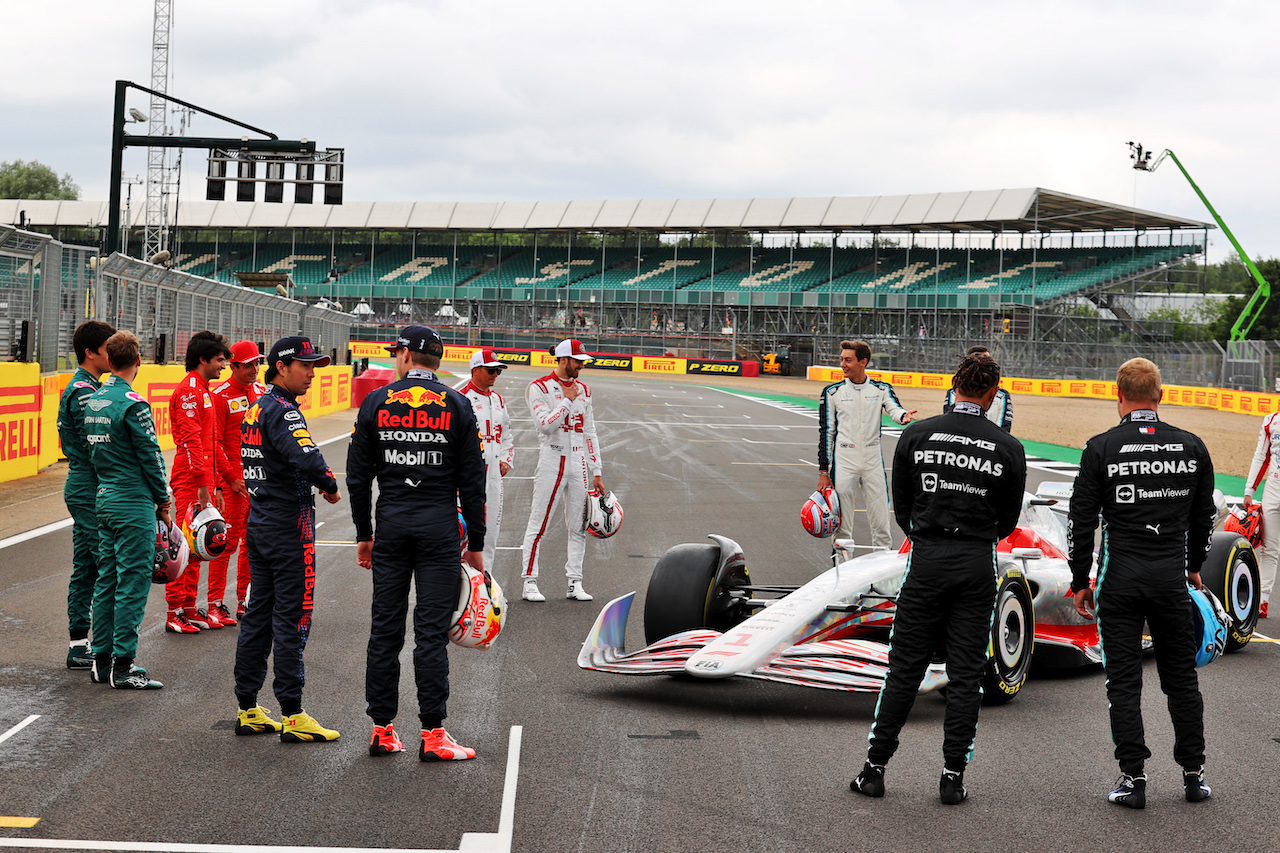 PRESENTAZIONE MONOPOSTO 2022, Drivers at the 2022 Car Launch.
15.07.2021. Formula 1 World Championship, Rd 10, British Grand Prix, Silverstone, England, Preparation Day.
- www.xpbimages.com, EMail: requests@xpbimages.com © Copyright: Batchelor / XPB Images