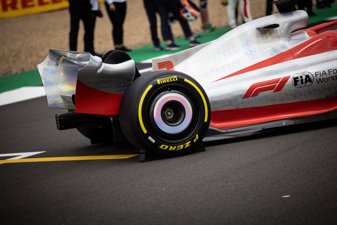 PRESENTAZIONE MONOPOSTO 2022, 2022 Car Launch - rear wing detail.
15.07.2021. Formula 1 World Championship, Rd 10, British Grand Prix, Silverstone, England, Preparation Day.
- www.xpbimages.com, EMail: requests@xpbimages.com © Copyright: Bearne / XPB Images