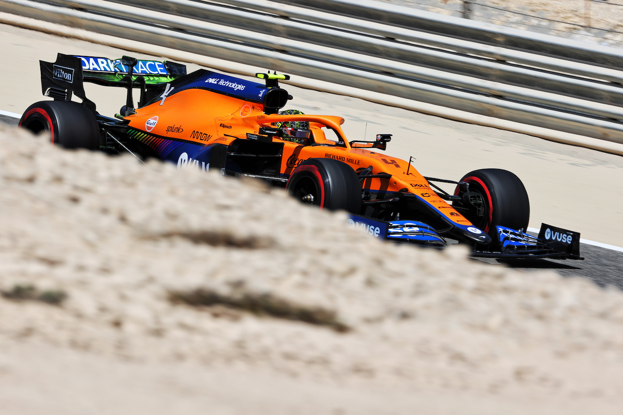 TEST BAHRAIN, Lando Norris (GBR) McLaren MCL35M.
14.03.2021. Formula 1 Testing, Sakhir, Bahrain, Day Three.
- www.xpbimages.com, EMail: requests@xpbimages.com © Copyright: Charniaux / XPB Images