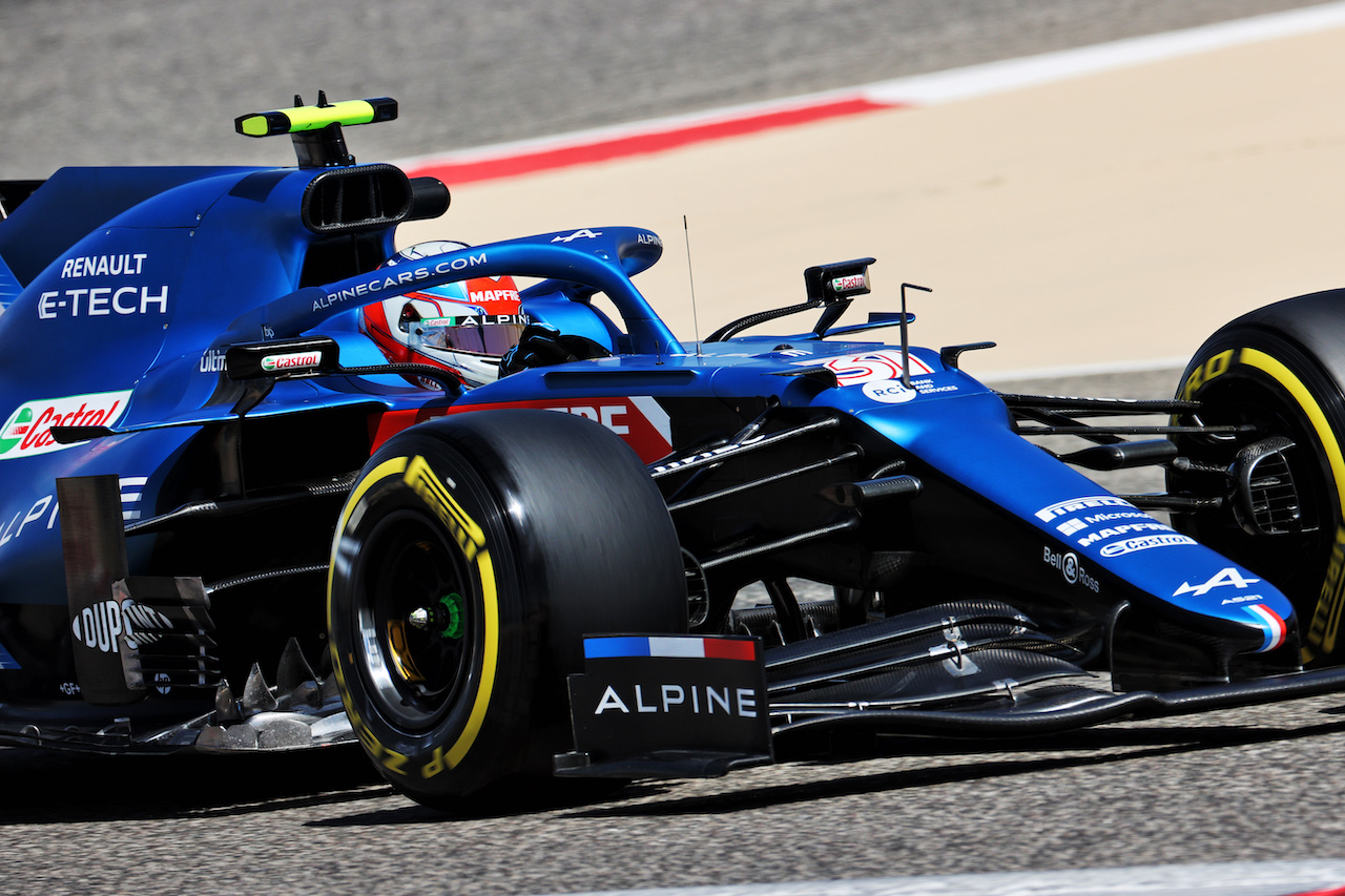 TEST BAHRAIN, Esteban Ocon (FRA) Alpine F1 Team A521.
14.03.2021. Formula 1 Testing, Sakhir, Bahrain, Day Three.
- www.xpbimages.com, EMail: requests@xpbimages.com © Copyright: Batchelor / XPB Images