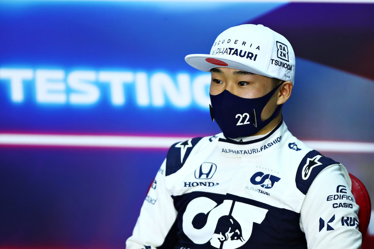 TEST BAHRAIN, Yuki Tsunoda (JPN) AlphaTauri AT02 in the FIA Press Conference.
14.03.2021. Formula 1 Testing, Sakhir, Bahrain, Day Three.
- www.xpbimages.com, EMail: requests@xpbimages.com © Copyright: FIA Pool Image for Editorial Use Only