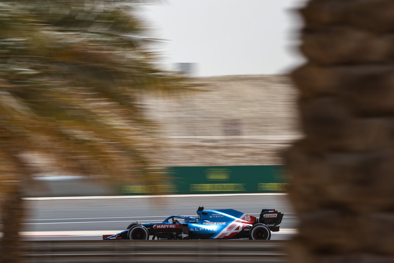 TEST BAHRAIN, Fernando Alonso (ESP), Alpine F1 Team 
13.03.2021. Formula 1 Testing, Sakhir, Bahrain, Day Two.
- www.xpbimages.com, EMail: requests@xpbimages.com ¬© Copyright: Charniaux / XPB Images