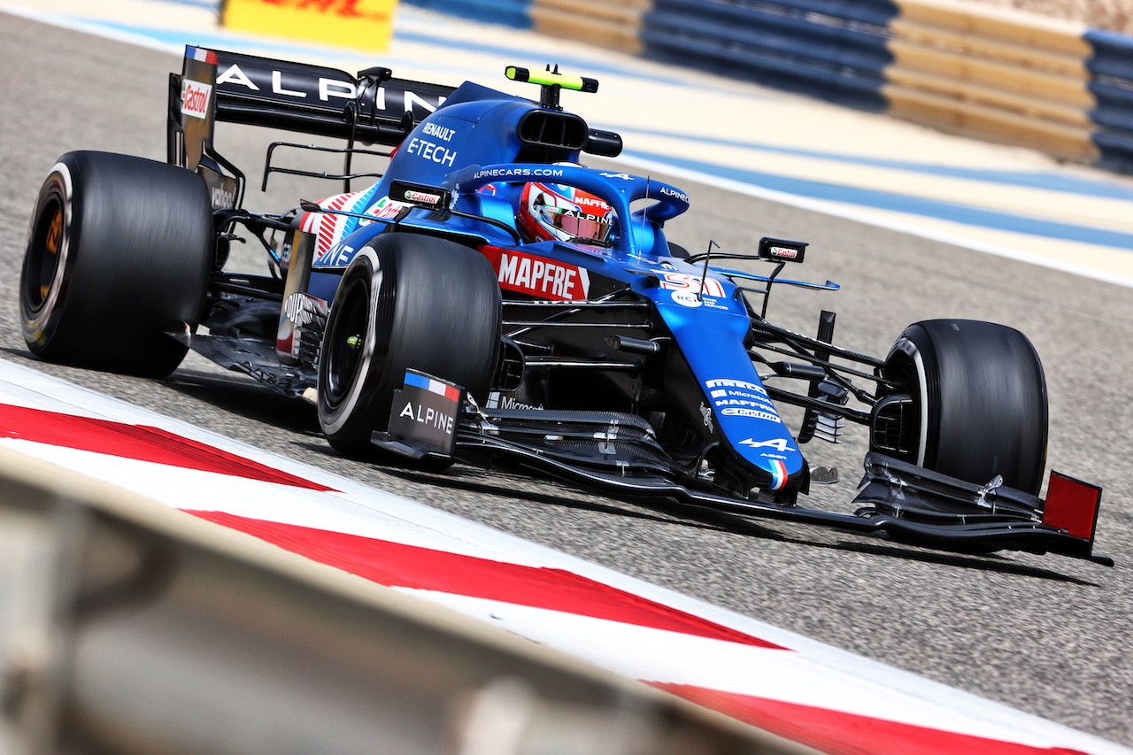 TEST BAHRAIN, Esteban Ocon (FRA) Alpine F1 Team A521.
12.03.2021. Formula 1 Testing, Sakhir, Bahrain, Day One.
- www.xpbimages.com, EMail: requests@xpbimages.com © Copyright: Charniaux / XPB Images