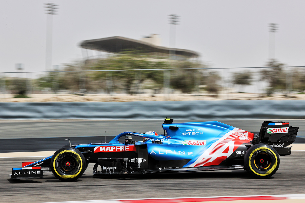 TEST BAHRAIN, Esteban Ocon (FRA) Alpine F1 Team A521.
12.03.2021. Formula 1 Testing, Sakhir, Bahrain, Day One.
- www.xpbimages.com, EMail: requests@xpbimages.com © Copyright: Batchelor / XPB Images