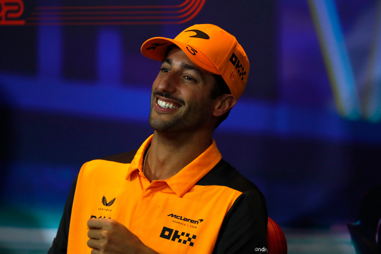 GP ABU DHABI, Daniel Ricciardo (AUS) McLaren in the FIA Press Conference.
17.11.2022. Formula 1 World Championship, Rd 22, Abu Dhabi Grand Prix, Yas Marina Circuit, Abu Dhabi, Preparation Day.
- www.xpbimages.com, EMail: requests@xpbimages.com © Copyright: XPB Images