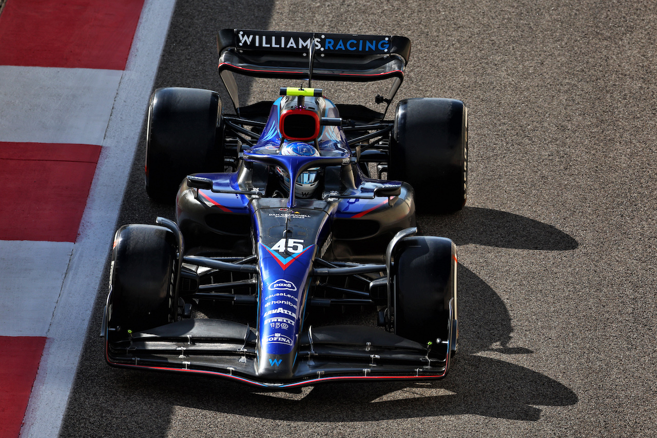 GP ABU DHABI, Logan Sargeant (USA) Williams Racing FW44 Academy Driver.
18.11.2022. Formula 1 World Championship, Rd 22, Abu Dhabi Grand Prix, Yas Marina Circuit, Abu Dhabi, Practice Day.
 - www.xpbimages.com, EMail: requests@xpbimages.com © Copyright: Coates / XPB Images