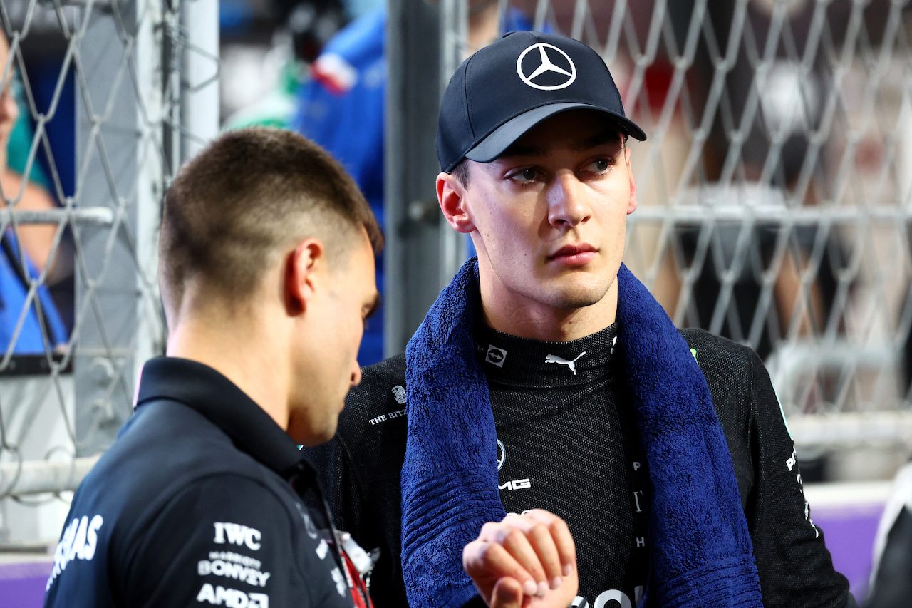 GP ARABIA SAUDITA, George Russell (GBR) Mercedes AMG F1 on the grid.
27.03.2022. Formula 1 World Championship, Rd 2, Saudi Arabian Grand Prix, Jeddah, Saudi Arabia, Gara Day.
- www.xpbimages.com, EMail: requests@xpbimages.com © Copyright: Batchelor / XPB Images