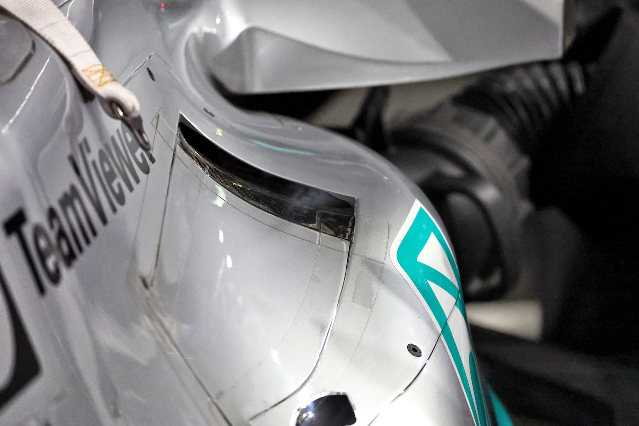 GP ARABIA SAUDITA, George Russell (GBR) Mercedes AMG F1 W13 - sidepod detail on the grid.
27.03.2022. Formula 1 World Championship, Rd 2, Saudi Arabian Grand Prix, Jeddah, Saudi Arabia, Gara Day.
- www.xpbimages.com, EMail: requests@xpbimages.com © Copyright: Batchelor / XPB Images