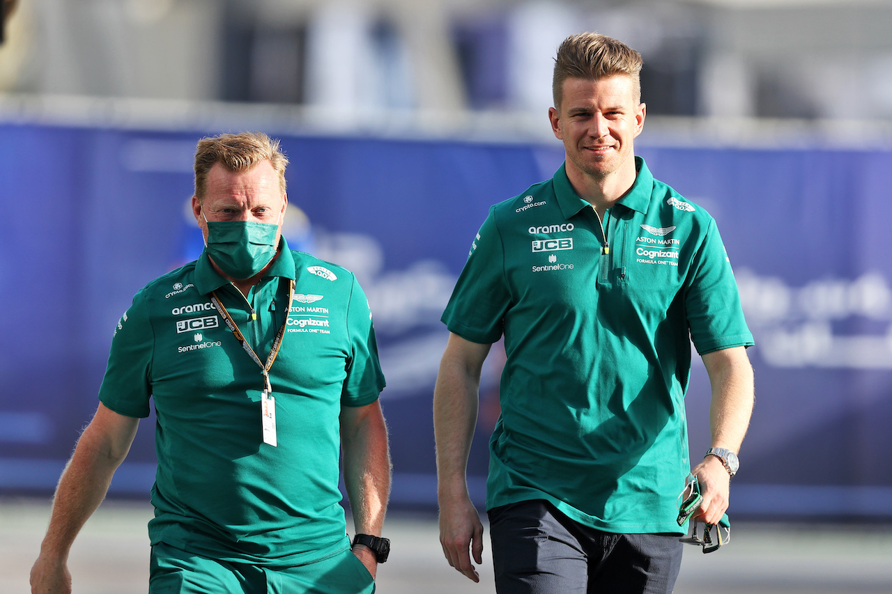 GP ARABIA SAUDITA, Nico Hulkenberg (GER) Aston Martin F1 Team Reserve Driver.
24.03.2022. Formula 1 World Championship, Rd 2, Saudi Arabian Grand Prix, Jeddah, Saudi Arabia, Preparation Day.
- www.xpbimages.com, EMail: requests@xpbimages.com © Copyright: Moy / XPB Images