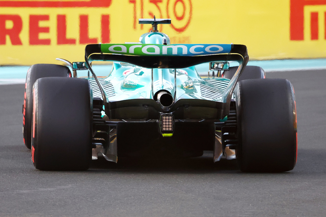 GP ARABIA SAUDITA, Lance Stroll (CDN) Aston Martin F1 Team AMR22 rear wing.
26.03.2022. Formula 1 World Championship, Rd 2, Saudi Arabian Grand Prix, Jeddah, Saudi Arabia, Qualifiche Day.
- www.xpbimages.com, EMail: requests@xpbimages.com ¬© Copyright: Batchelor / XPB Images