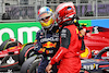 GP ARABIA SAUDITA, Sergio Perez (MEX) Red Bull Racing celebrates his pole position in qualifying parc ferme with Charles Leclerc (MON) Ferrari.
26.03.2022. Formula 1 World Championship, Rd 2, Saudi Arabian Grand Prix, Jeddah, Saudi Arabia, Qualifiche Day.
- www.xpbimages.com, EMail: requests@xpbimages.com © Copyright: Batchelor / XPB Images