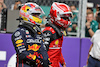 GP ARABIA SAUDITA, Pole sitter Sergio Perez (MEX) Red Bull Racing in qualifying parc ferme with Charles Leclerc (MON) Ferrari.
26.03.2022. Formula 1 World Championship, Rd 2, Saudi Arabian Grand Prix, Jeddah, Saudi Arabia, Qualifiche Day.
 - www.xpbimages.com, EMail: requests@xpbimages.com © Copyright: Coates / XPB Images