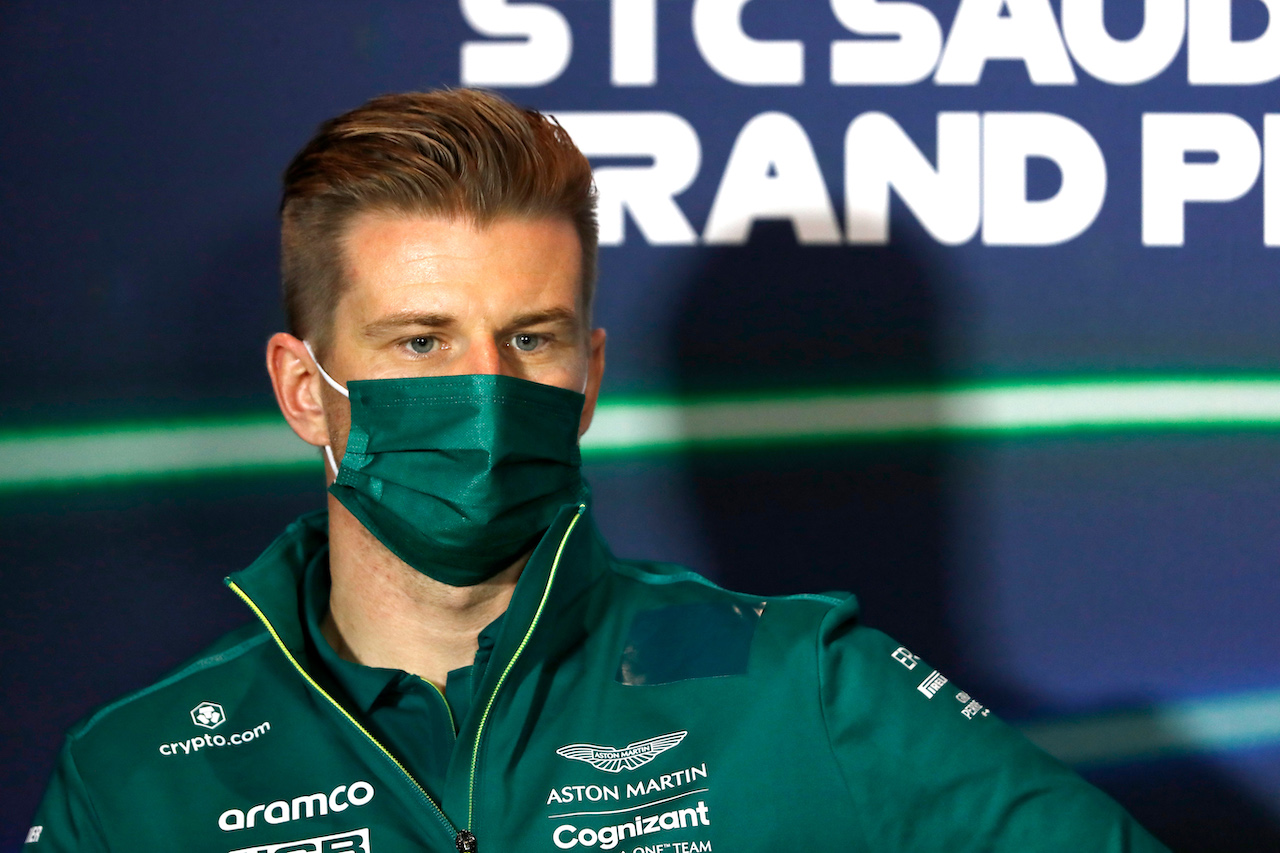 GP ARABIA SAUDITA, Nico Hulkenberg (GER) Aston Martin F1 Team Reserve Driver in the FIA Press Conference.
25.03.2022 Formula 1 World Championship, Rd 2, Saudi Arabian Grand Prix, Jeddah, Saudi Arabia, Practice Day.
- www.xpbimages.com, EMail: requests@xpbimages.com © Copyright: XPB Images