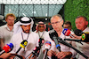 GP ARABIA SAUDITA, (L to R): Mohammed Bin Sulayem (UAE) FIA President e Stefano Domenicali (ITA) Formula One President e CEO address the media after a meeting if teams e drivers following a missile strike on an Aramco oil facility near to the circuit.
25.03.2022 Formula 1 World Championship, Rd 2, Saudi Arabian Grand Prix, Jeddah, Saudi Arabia, Practice Day.
- www.xpbimages.com, EMail: requests@xpbimages.com © Copyright: Moy / XPB Images