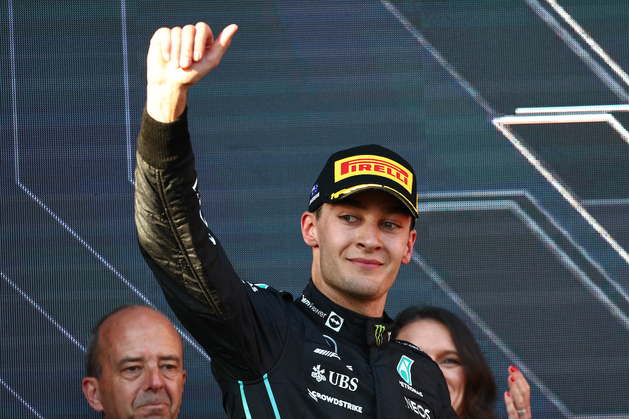 GP AUSTRALIA, 3rd place George Russell (GBR) Mercedes AMG F1.
10.04.2022. Formula 1 World Championship, Rd 3, Australian Grand Prix, Albert Park, Melbourne, Australia, Gara Day.
- www.xpbimages.com, EMail: requests@xpbimages.com ¬© Copyright: Batchelor / XPB Images