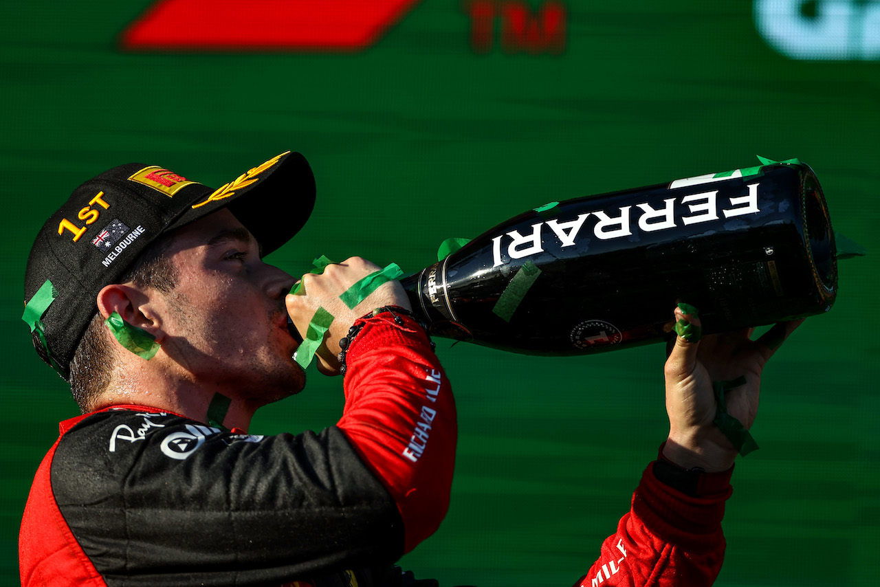 GP AUSTRALIA, Charles Leclerc (FRA), Ferrari 
10.04.2022. Formula 1 World Championship, Rd 3, Australian Grand Prix, Albert Park, Melbourne, Australia, Gara Day.
- www.xpbimages.com, EMail: requests@xpbimages.com ¬© Copyright: Charniaux / XPB Images