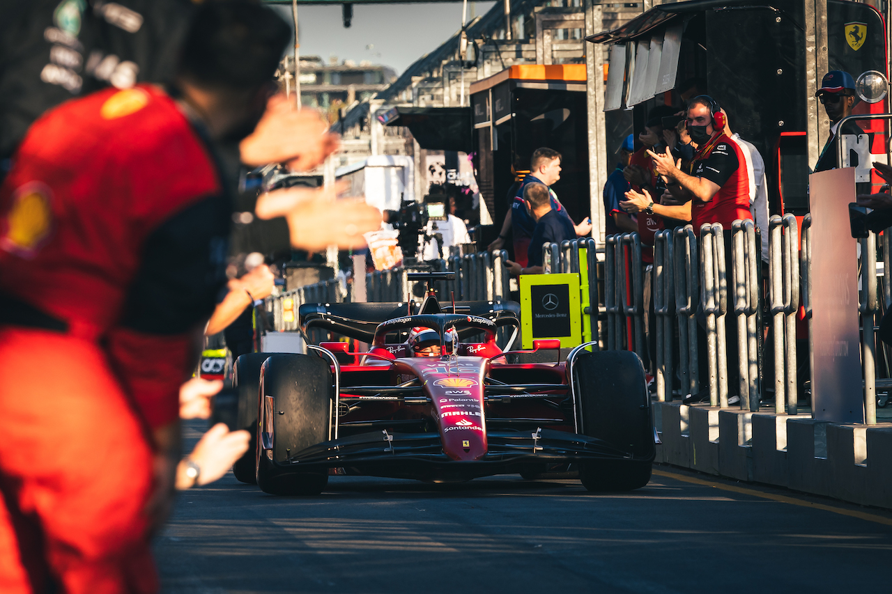GP AUSTRALIA, Gara winner Charles Leclerc (MON) Ferrari F1-75 in parc ferme.
10.04.2022. Formula 1 World Championship, Rd 3, Australian Grand Prix, Albert Park, Melbourne, Australia, Gara Day.
- www.xpbimages.com, EMail: requests@xpbimages.com © Copyright: Bearne / XPB Images