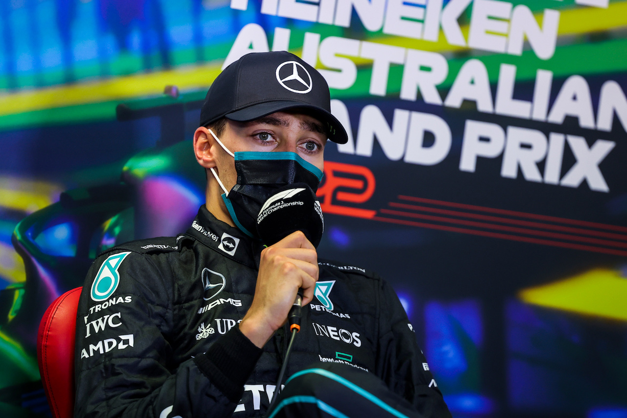 GP AUSTRALIA, George Russell (GBR) Mercedes AMG F1 in the post race FIA Press Conference.
10.04.2022. Formula 1 World Championship, Rd 3, Australian Grand Prix, Albert Park, Melbourne, Australia, Gara Day.
- www.xpbimages.com, EMail: requests@xpbimages.com © Copyright: XPB Images